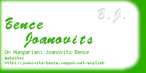 bence joanovits business card
